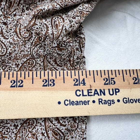 Cremieux Classics Mens Paisley Long Sleeve Button-Up Large Shirt Brown Flip Cuff - Picture 8 of 10